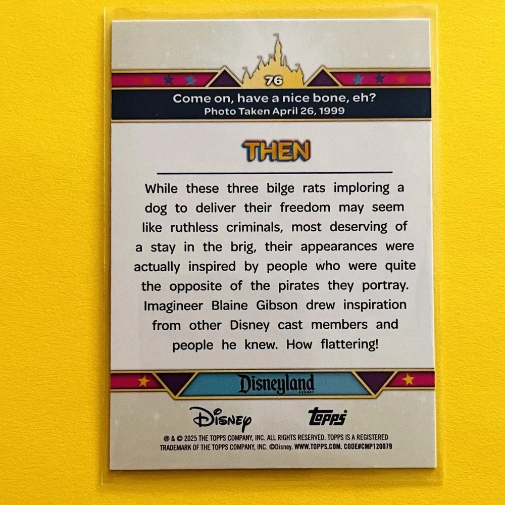 2025 Topps Disneyland 70th THEN &‎ NOW #76 Pirates Caribbean Rainbow Foil Disney